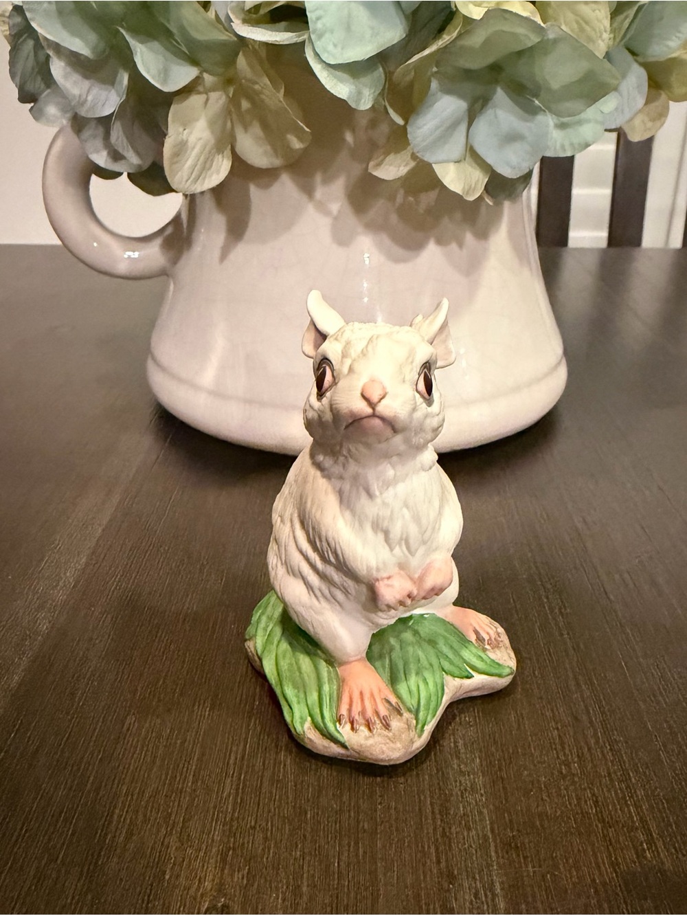 Vintage Boehm Porcelain White Mouse Figurine #400-89 Hand-Signed by Helen Boehm